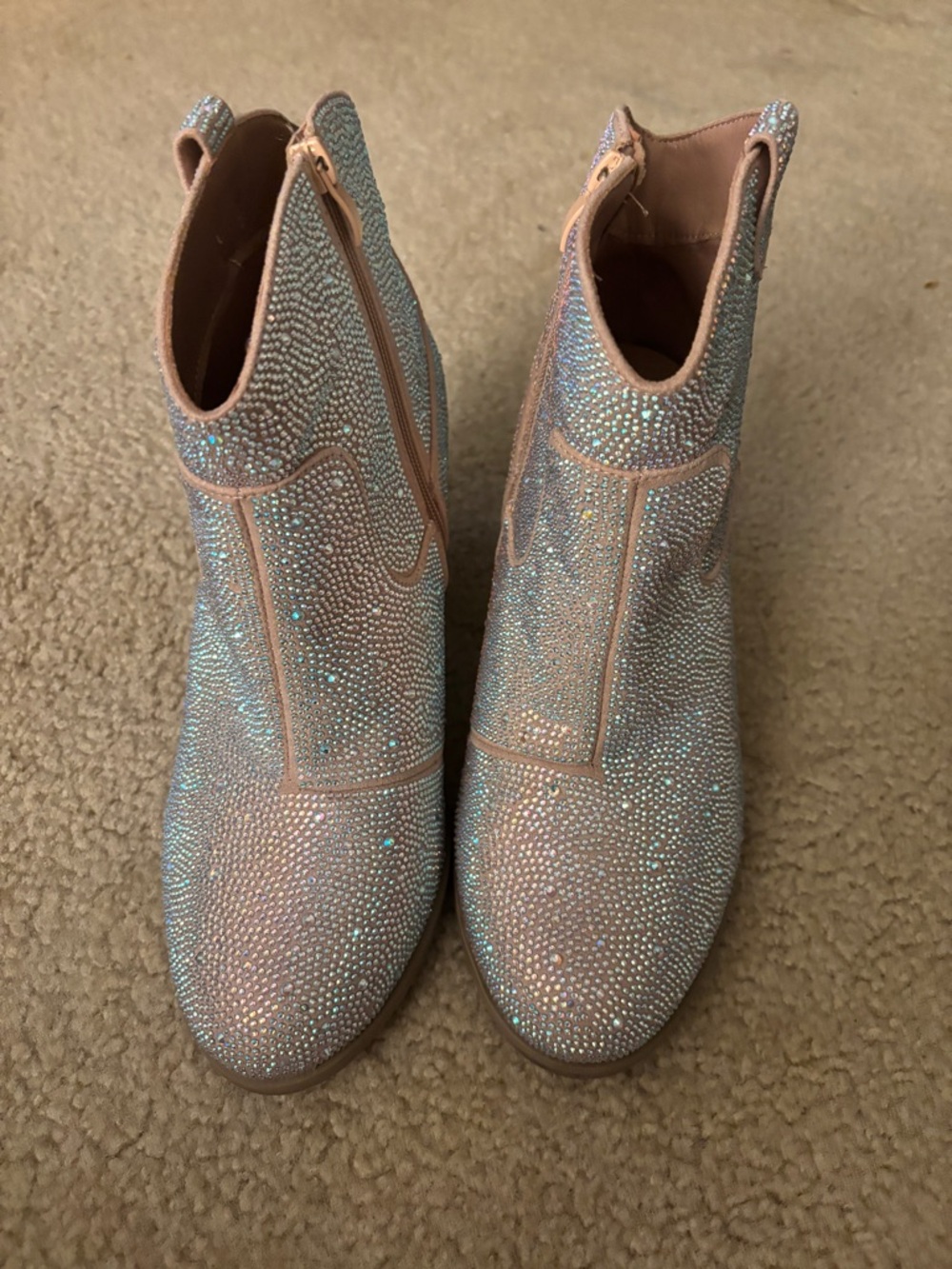 Torrid Blush Pink Crystal Covered Ankle Booties